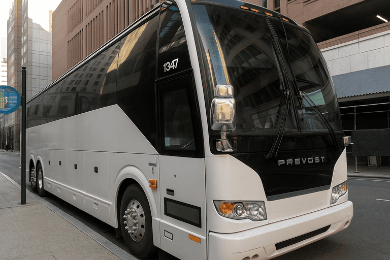 a Charter Bus Rental Mission coach bus